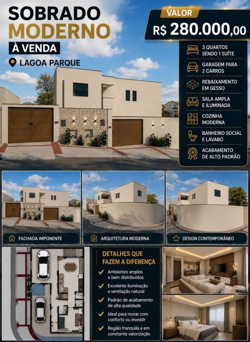 Sobrado - Venda - Lagoa Park - Divin�polis - MG